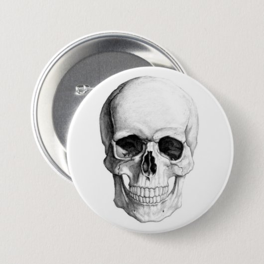 微笑のスカル 缶バッジ (正面&裏面)