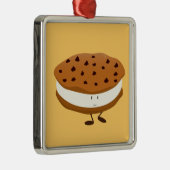 微笑のチョコチップクッキーサンドイッチ メタルオーナメント (右)