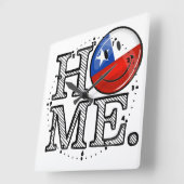 微笑のチリの旗の引っ越し祝いパーティー スクエア壁時計 (傾斜)