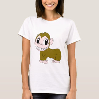微笑のチンパンジーの女性のTシャツ Tシャツ