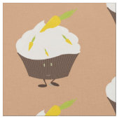 微笑のニンジン・ケーキのカップケーキ ファブリック (クローズアップ)