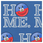 微笑のハイチの旗の引っ越し祝いパーティー ファブリック (クローズアップ)