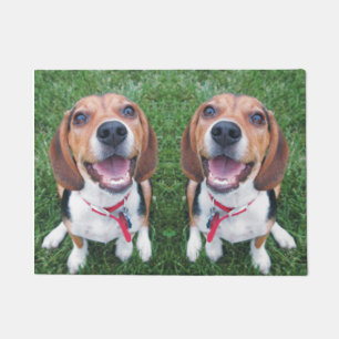 微笑のビーグル犬の子犬のドア・マット ドアマット
