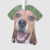 微笑のビーグル犬の子犬 オーナメント (正面)