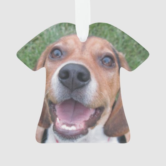 微笑のビーグル犬の子犬 オーナメント (裏面)