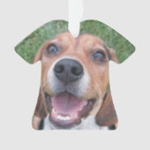 微笑のビーグル犬の子犬 オーナメント (正面)