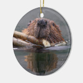微笑のビーバー セラミックオーナメント (左)