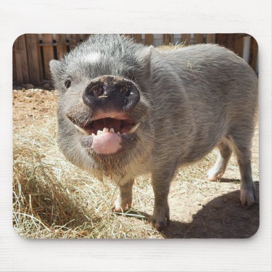 微笑のブタのマウスパッド マウスパッド (正面)