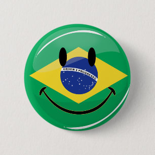 微笑のブラジルの旗 缶バッジ