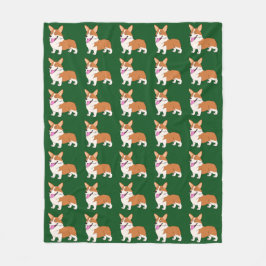 微笑のペンブロークのウェルシュコーギー フリースブランケット