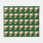 微笑のペンブロークのウェルシュコーギー フリースブランケット (正面(横))