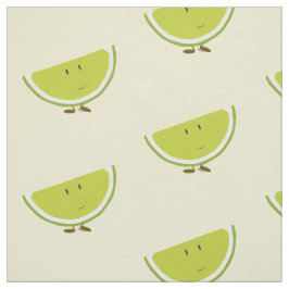微笑のライムの切れ ファブリック
