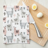 微笑のラマパターン キッチンタオル (四つ折り)