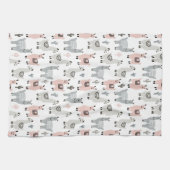 微笑のラマパターン キッチンタオル (横)