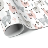 微笑のラマパターン ラッピングペーパー (ロールコーナー)