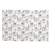 微笑のラマパターン 枕カバー (裏面-左)