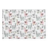 微笑のラマパターン 枕カバー (裏面-右)