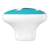 微笑の三色のウェルシュコーギーの漫画 セラミックノブ (側面)