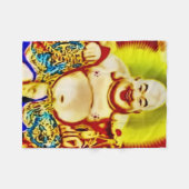 微笑の仏のエアブラシの芸術のフリースブランケット フリースブランケット (正面(横))