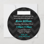 微笑の光沢のあるサッカーボールの招待 招待状 (裏面)