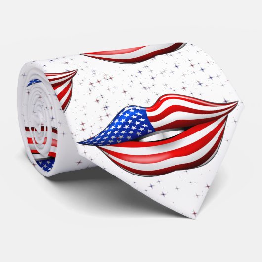 微笑の唇のタイの米国の旗の口紅 ネクタイ (ロール)