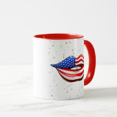 微笑の唇のマグの米国の旗の口紅 マグカップ (正面右)