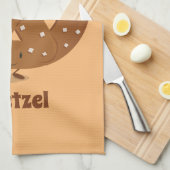 微笑の塩味のプレッツェルのマンガのキャラクタ キッチンタオル (四つ折り)