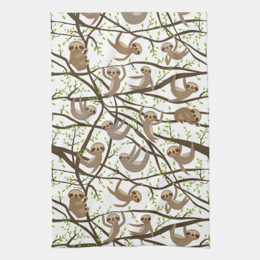 微笑の怠惰パターン キッチンタオル (縦)