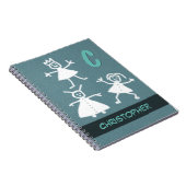 微笑の振る男の子幸せな棒人間たちの名前 ノートブック (右側)