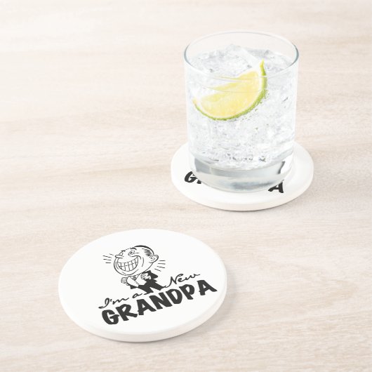 微笑の新しい祖父のTシャツおよびギフト コースター (側面)