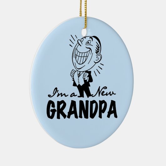微笑の新しい祖父のTシャツおよびギフト セラミックオーナメント (右)