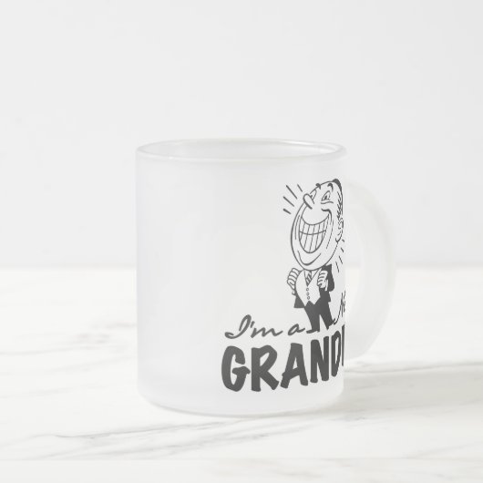 微笑の新しい祖父のTシャツおよびギフト フロストグラスマグカップ (正面右)