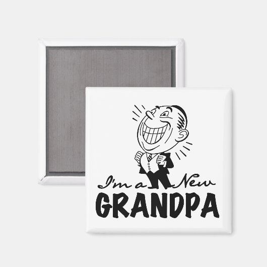 微笑の新しい祖父のTシャツおよびギフト マグネット (正面/裏面)