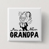 微笑の新しい祖父のTシャツおよびギフト 缶バッジ (正面)