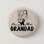 微笑の新しい祖父のTシャツおよびギフト 缶バッジ (正面)