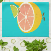 微笑の柑橘類のグループ キッチンタオル (折り畳み)