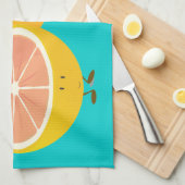 微笑の柑橘類のグループ キッチンタオル (四つ折り)