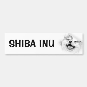 微笑の柴犬犬 バンパーステッカー