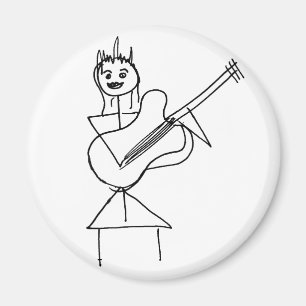 微笑の棒は低音/ギターを握っている女の子を計算します マグネット