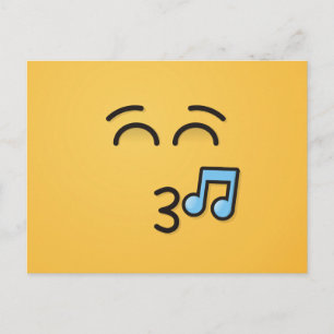 微笑の目が付いている笛を吹く顔 ポストカード