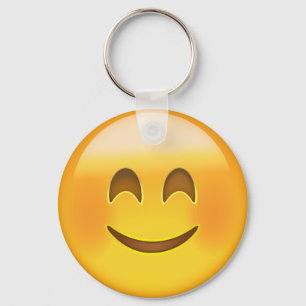微笑の目Emojiが付いている微笑の顔 キーホルダー