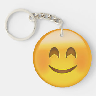 微笑の目Emojiが付いている微笑の顔 キーホルダー