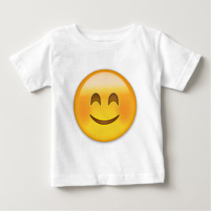 微笑の目Emojiが付いている微笑の顔 ベビーTシャツ