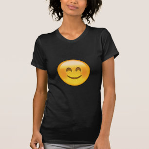 微笑の目Emojiが付いている微笑の顔 Tシャツ