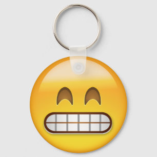 微笑の目Emojiが付いている笑った顔 キーホルダー