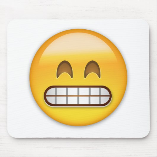 微笑の目Emojiが付いている笑った顔 マウスパッド (正面)