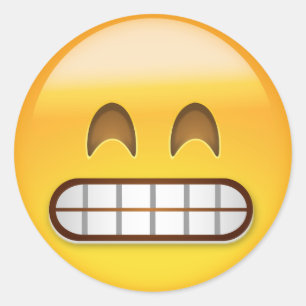 微笑の目Emojiが付いている笑った顔 ラウンドシール