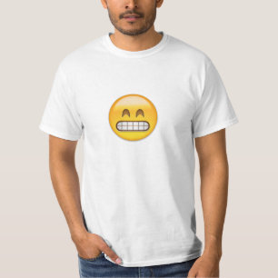 微笑の目Emojiが付いている笑った顔 Tシャツ