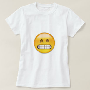 微笑の目Emojiが付いている笑った顔 Tシャツ
