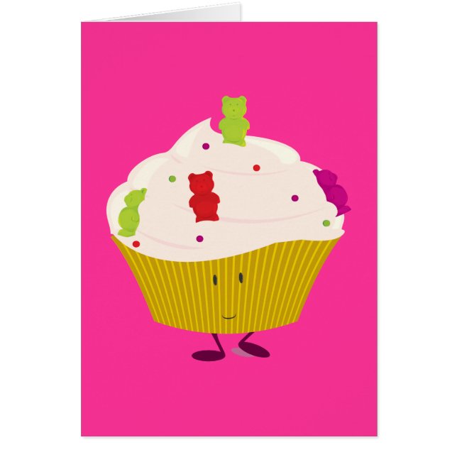 微笑の粘着性くまのカップケーキ (正面)